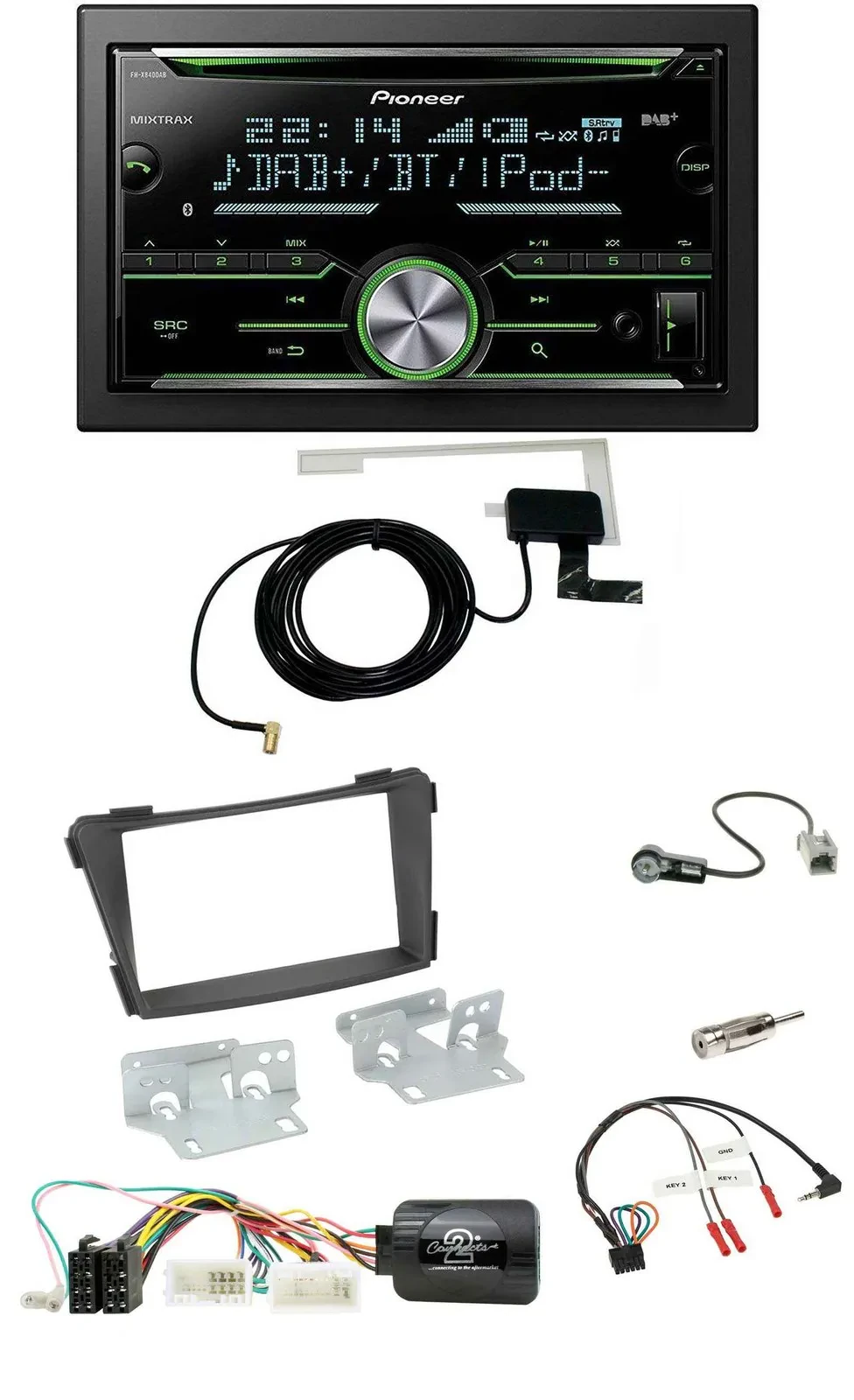 Автомагнитола для Hyundai i40 (VF) с 2011 Pioneer 2-DIN, CD, USB, Bluetooth, DAB, управление с руля