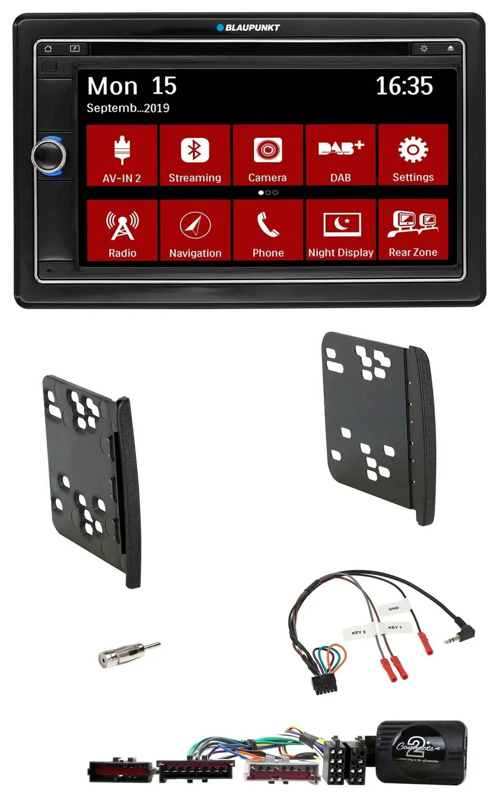 Blaupunkt Lenkrad DAB TMC 2DIN USB Bluetooth Navigation für Ford Focus Galaxy Mo