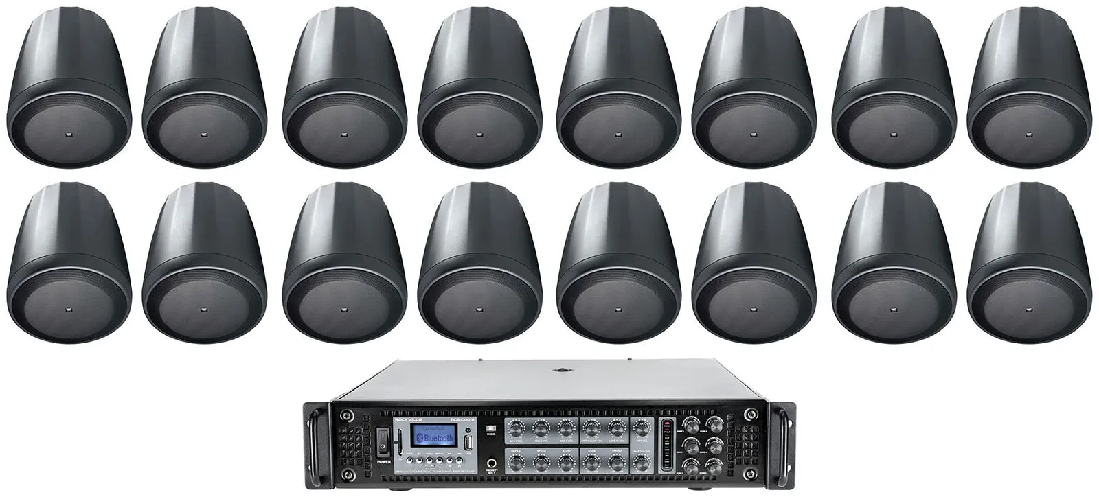 Потолочная акустика JBL Control 65P/T Black с усилителем (16 штук)