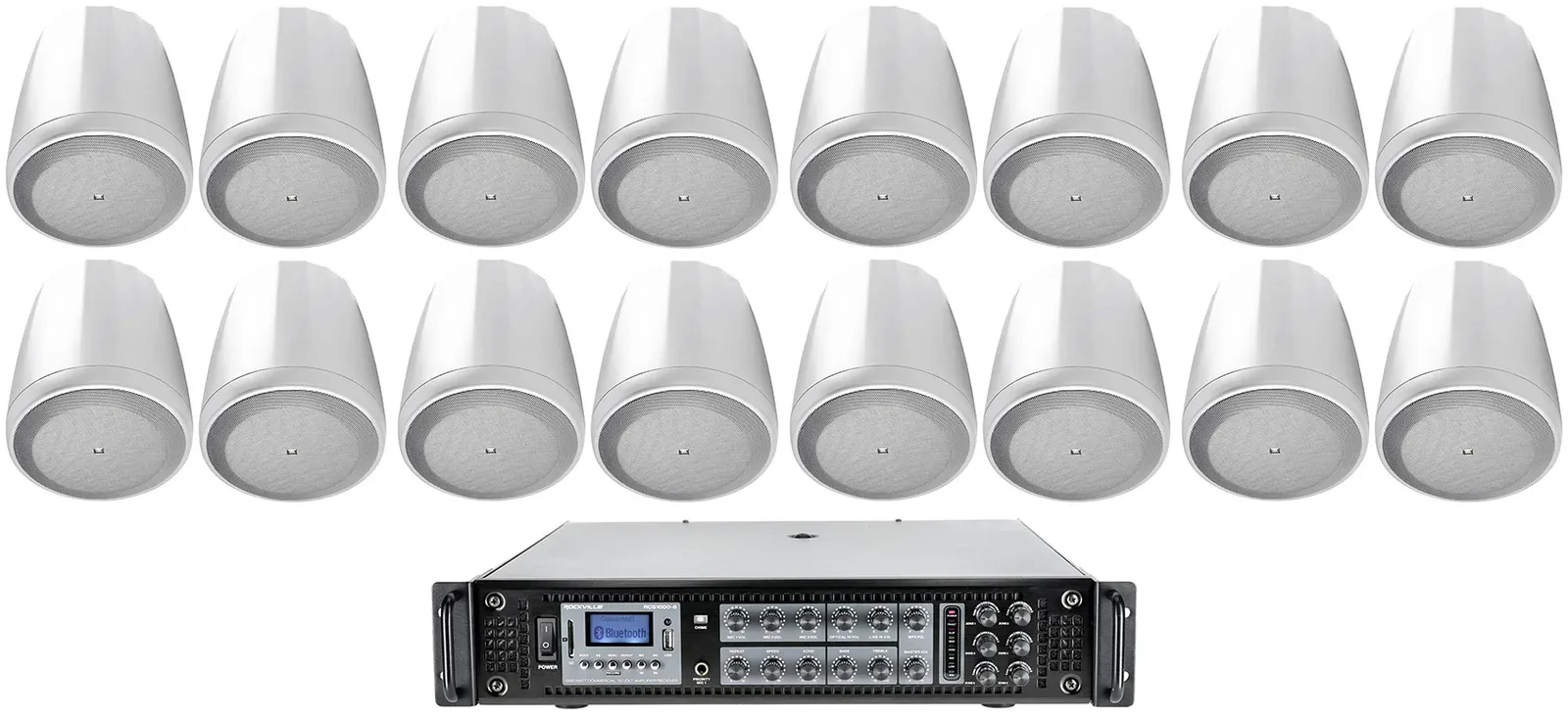 Потолочная акустика JBL Control 65P/T-WH White с усилителем (16 штук)