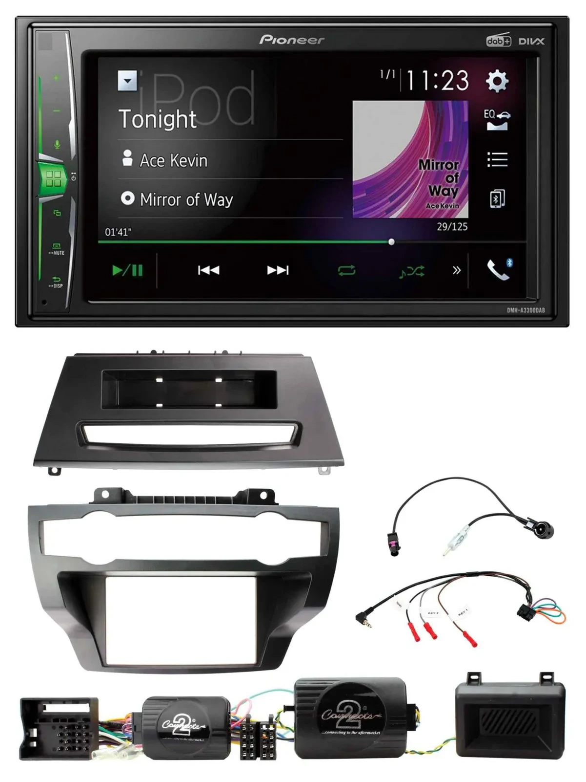 Pioneer 2DIN Lenkrad DAB USB Bluetooth Autoradio für BMW X5 X6 07-13 E70 E71 ohn