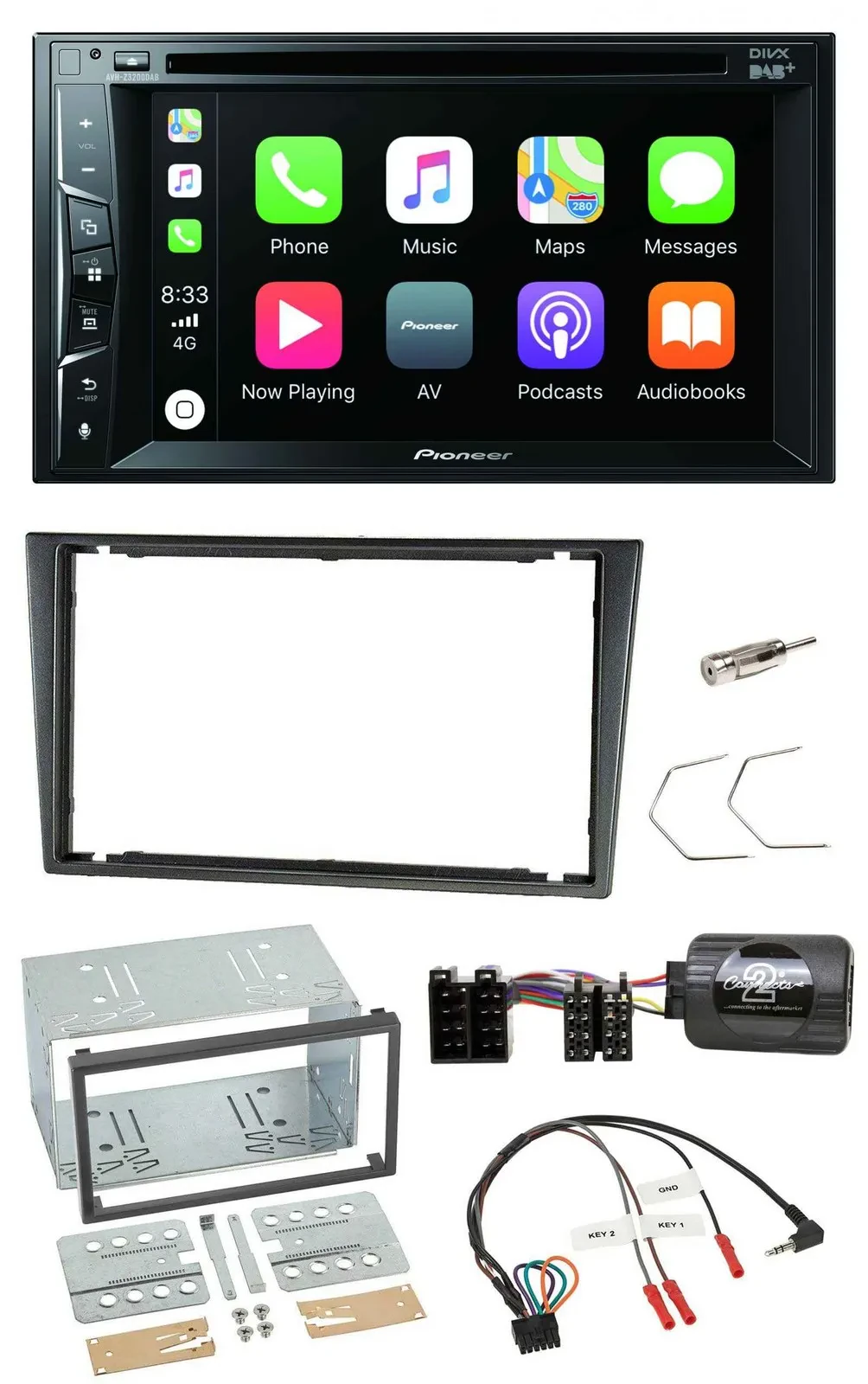 Pioneer Lenkrad USB DVD Bluetooth DAB 2DIN Autoradio für Opel Corsa C 200-2004 c