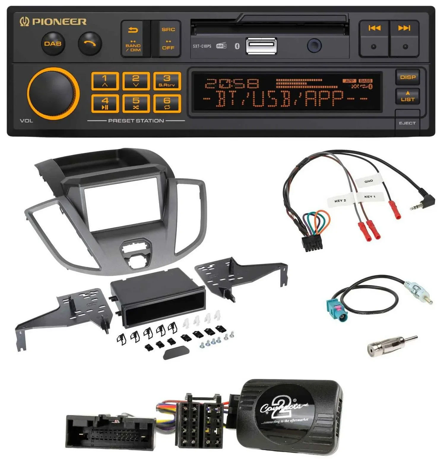 Pioneer DAB Lenkrad USB Bluetooth Autoradio für Ford Transit V363 15-18 ohne Dis