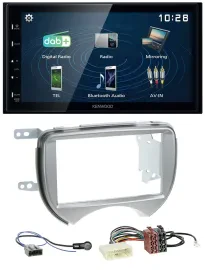 Kenwood 2DIN Bluetooth MP3 USB DAB Autoradio für Nissan Micra 2010-2013 silber