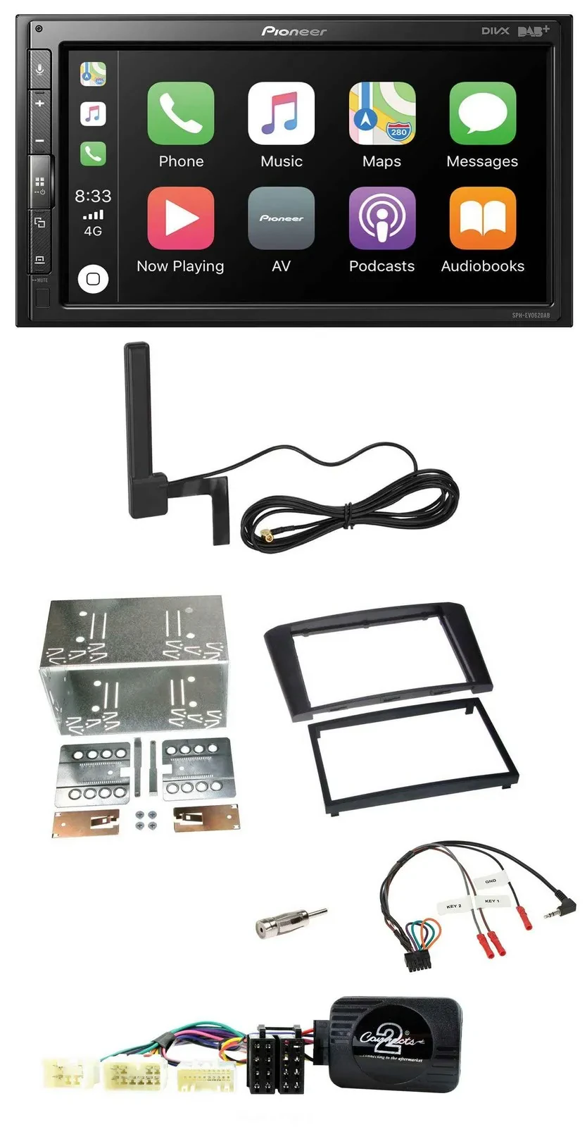 Pioneer USB 2DIN Bluetooth DAB Lenkrad Autoradio für Toyota Avensis 2003-2009