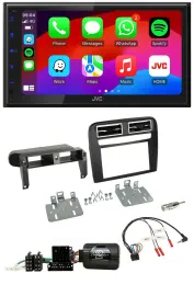JVC Bluetooth USB Lenkrad 2DIN DAB Autoradio für Fiat Grande Punto 06-09 schwarz