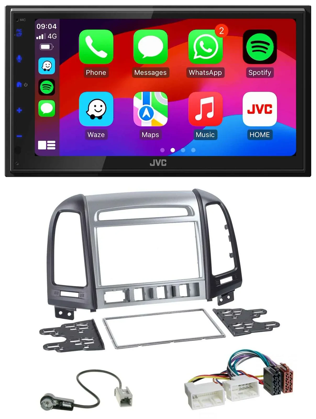 JVC Bluetooth 2DIN MP3 DAB USB Autoradio für Hyundai Santa Fe 4 Schalter ab 11