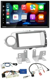 Kenwood DAB USB Bluetooth 2DIN Lenkrad Autoradio für Toyota Yaris 2011-2014 silb