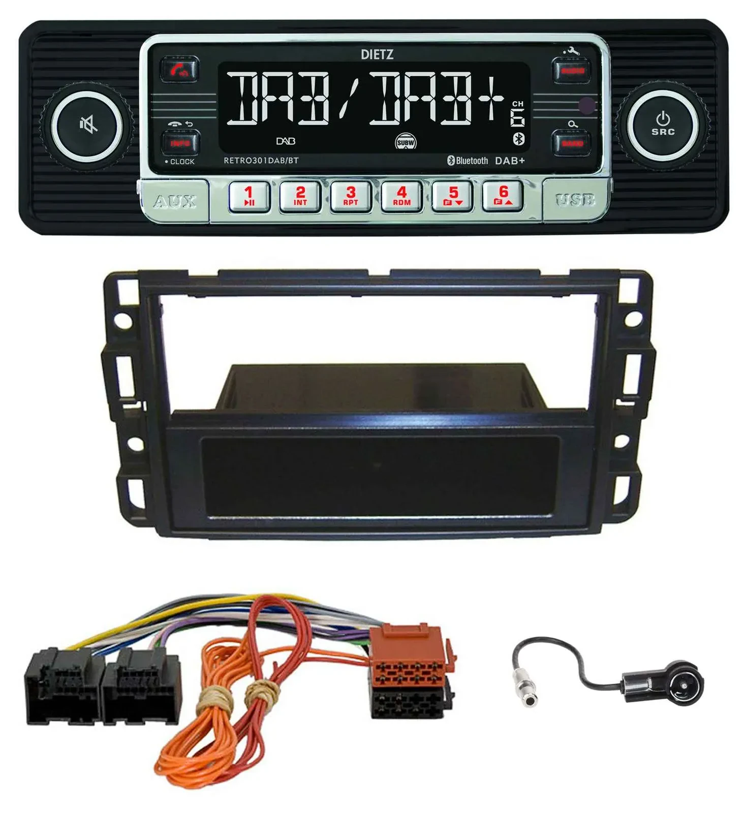 Dietz USB DAB MP3 Bluetooth Autoradio für Cadillac BLS (2006-2010)
