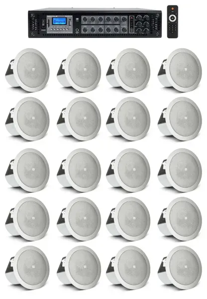 (20) JBL 3" Ceiling Speakers+6-Zone Bluetooth Amplifier For Restaurant/Bar/Cafe