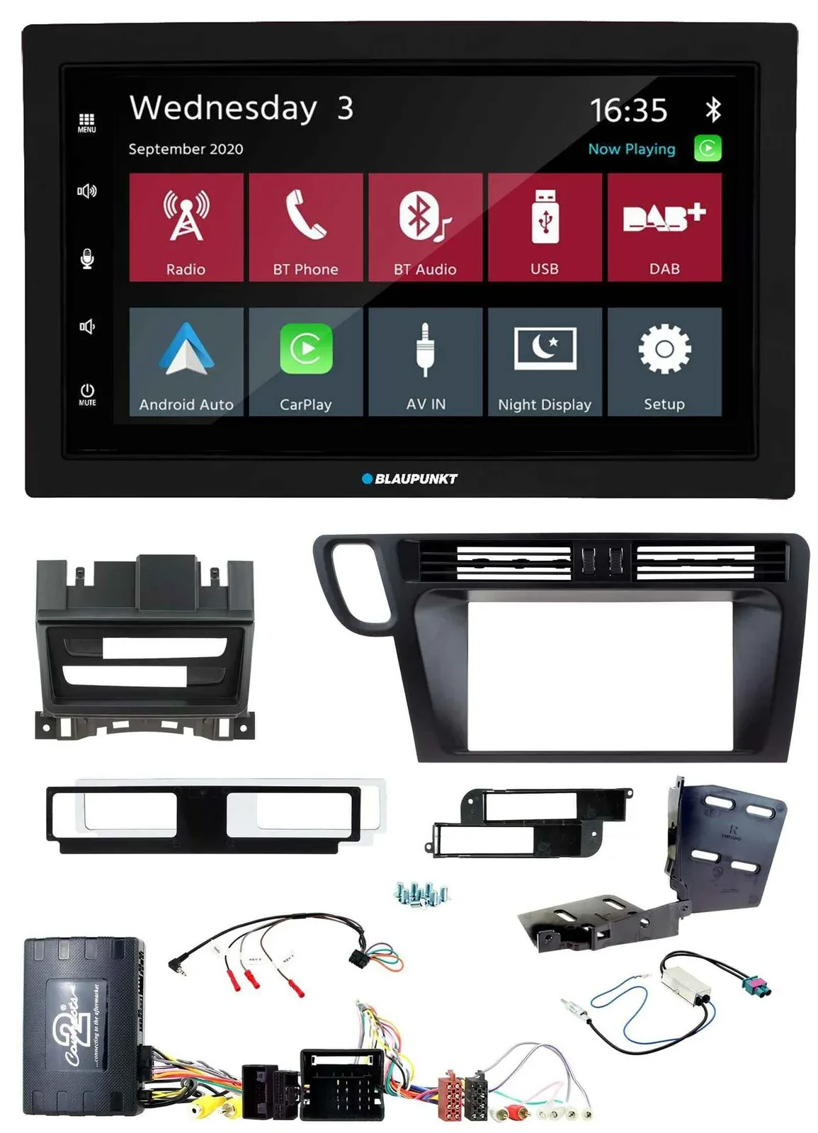 Blaupunkt DAB Bluetooth USB Lenkrad 2DIN Autoradio für Audi Q5 08-17 8R Infoadap