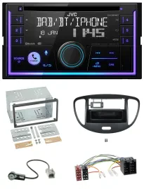 JVC MP3 USB 2DIN DAB Bluetooth CD Autoradio für Hyundai i10 2008-2013 schwarz