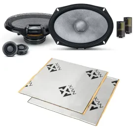 Alpine R2-S69C 200W 6x9" Component Car Speakers + Sound Damping