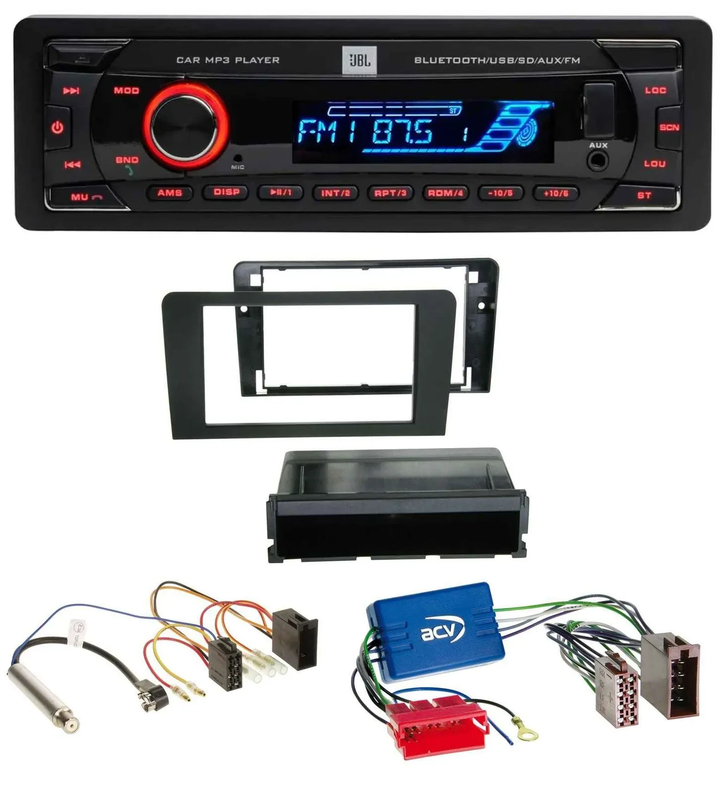 JBL AUX MP3 USB Bluetooth SD Autoradio für Audi A3 03-06 8P Symphony Aktivsystem