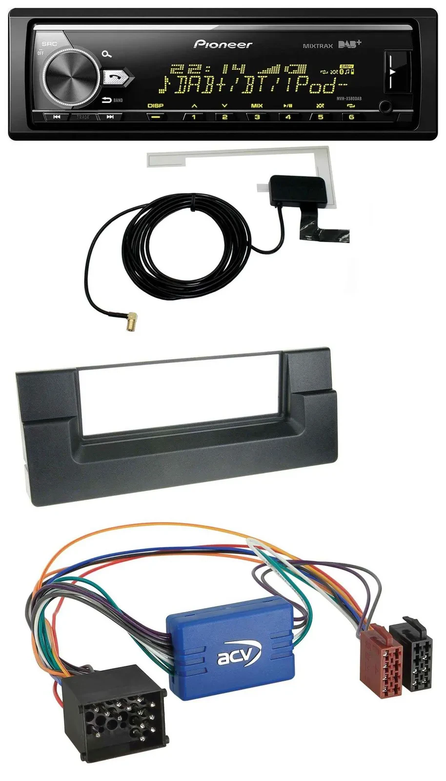 Pioneer Bluetooth DAB USB MP3 Autoradio für BMW 5er E39 X5 E53 Aktivsystem Rundp