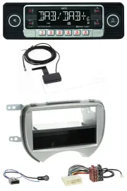 Автомагнитола для Nissan Micra (2010–2013, K13) Dietz DAB, Bluetooth, USB, MP3, серебристая