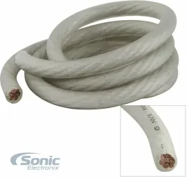 NVX XW0WH5 5 ft. EnvyFlex 1/0-Gauge Power/Ground Wire Cable Frosted White