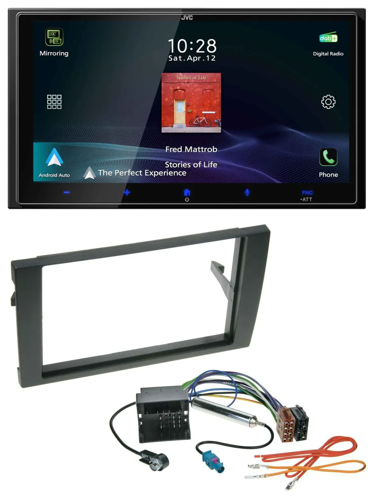 JVC USB Bluetooth 2DIN DAB MP3 Autoradio für Audi A4 01-08 B6 B7 Quadlock