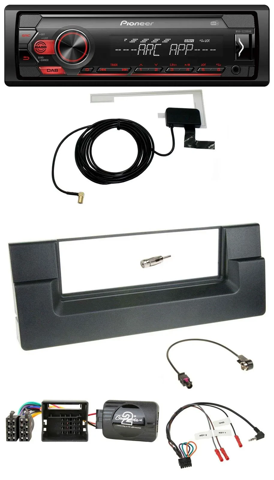 Автомагнитола для BMW 5 Series E39 (2001–2004) Pioneer 1DIN, USB, DAB, MP3, Quadlock, поддержка управления на руле