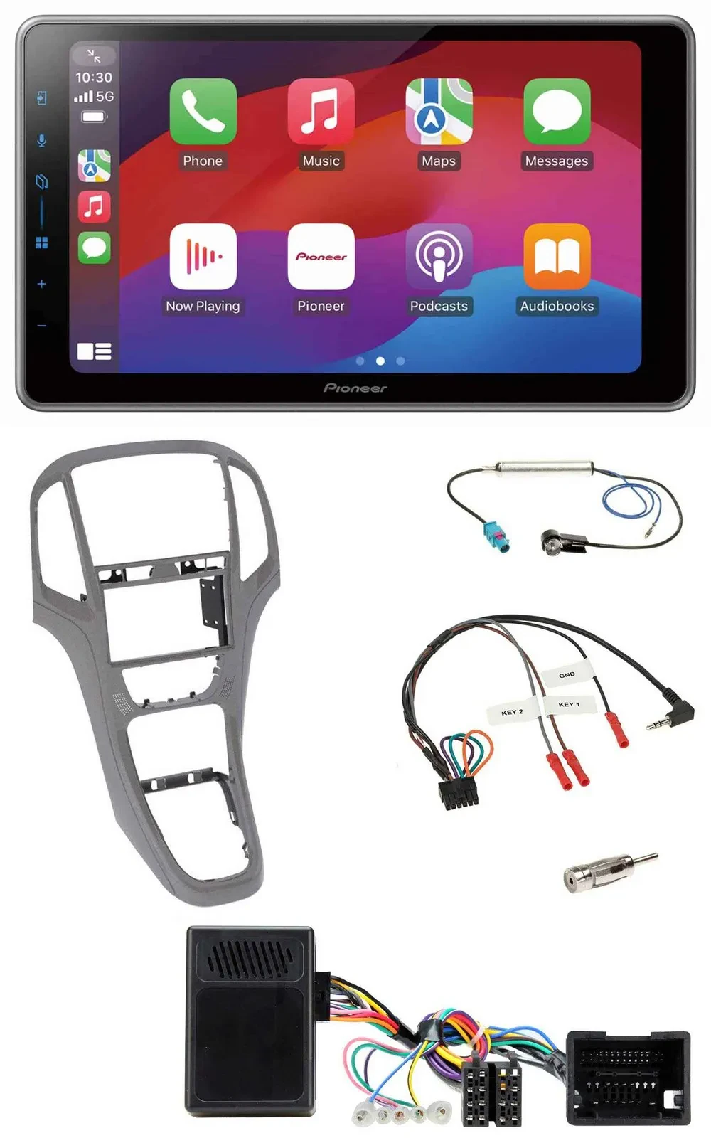 Pioneer Lenkrad USB DAB Bluetooth 2DIN Autoradio für Opel Astra J ab 2009 Titang