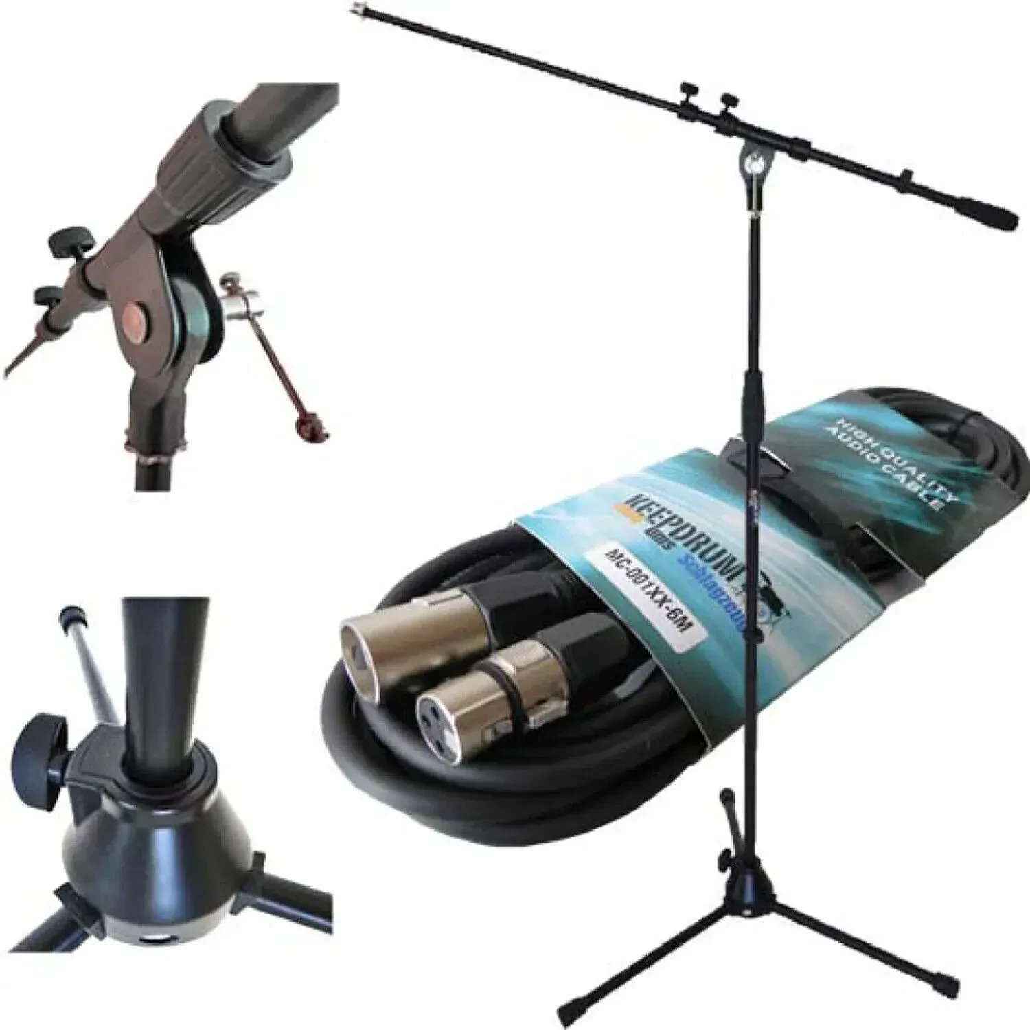 Микрофонная стойка keepdrum MS107B с микрофонным кабелем 6 м