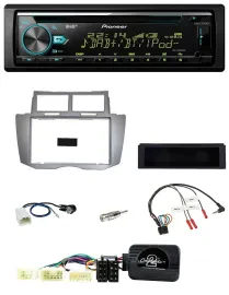 Автомагнитола Pioneer для Toyota Yaris 2007–2011 DAB, CD, USB, Bluetooth, поддержка кнопок на руле, серебристая