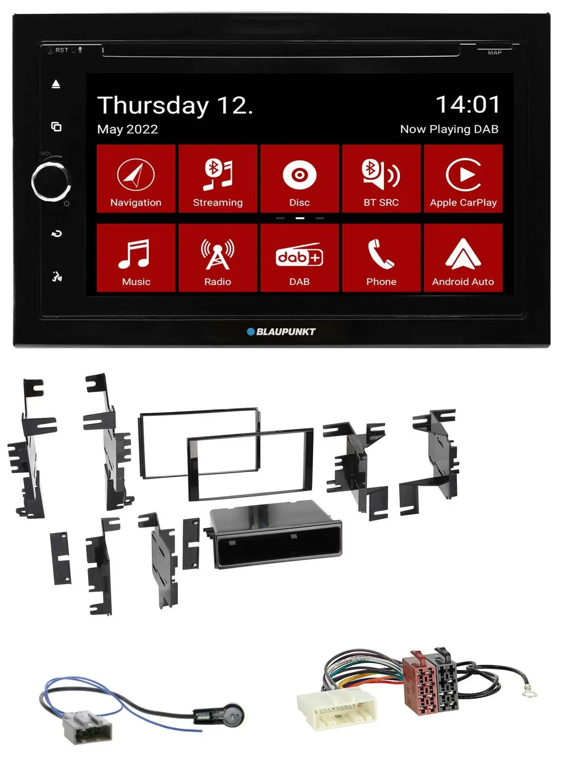 Автомагнитола Blaupunkt 2DIN MP3/DVD Bluetooth DAB USB для Nissan Versa/Tiida C11