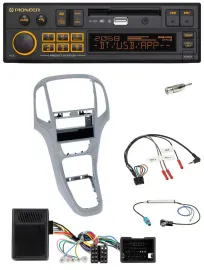 Pioneer DAB Lenkrad USB Bluetooth Autoradio für Opel Astra J 09-16 Platin silber