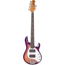 Бас-гитара Ernie Ball Music Man StingRay5 Special HH 5-String Bass Guitar Purple Sunset