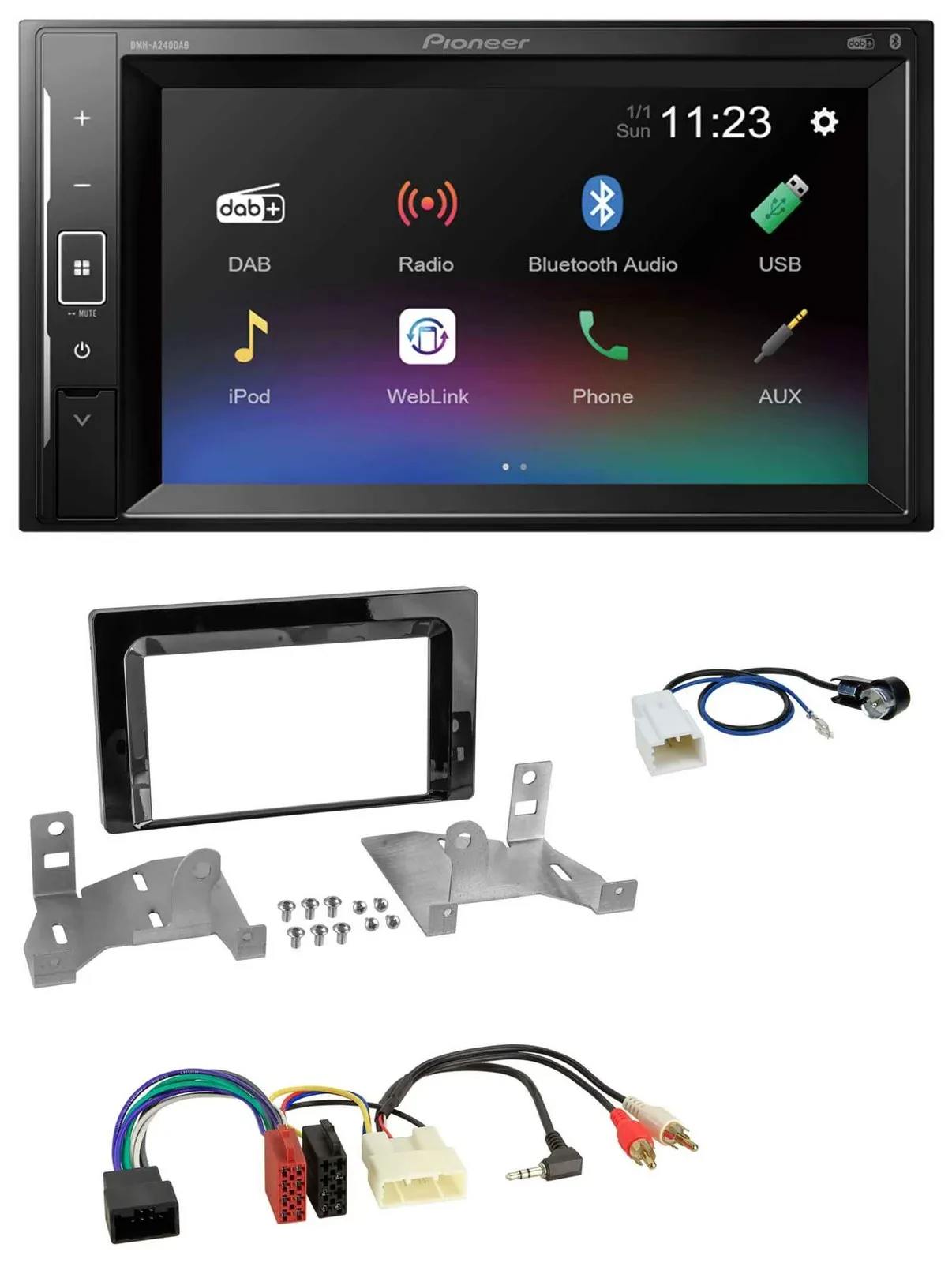 Pioneer DAB MP3 2DIN Bluetooth USB Autoradio für Toyota Aygo AB7 ab 2022 klavier