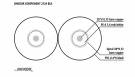 Кабель компонентный небалансный сдвоенный Shnoor 2124BLK-100m