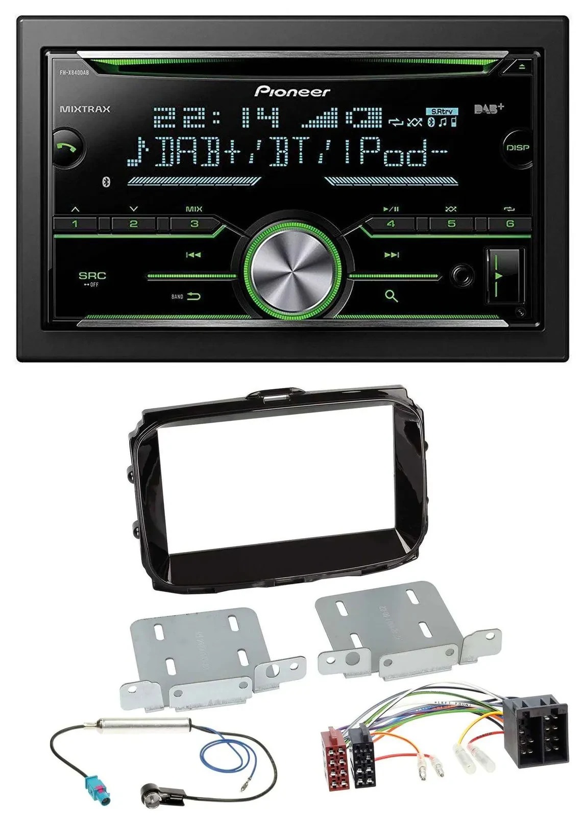 Автомагнитола Pioneer 2DIN Bluetooth MP3 DAB USB CD для Alfa Romeo (ISO, с 2013), черный (piano black)