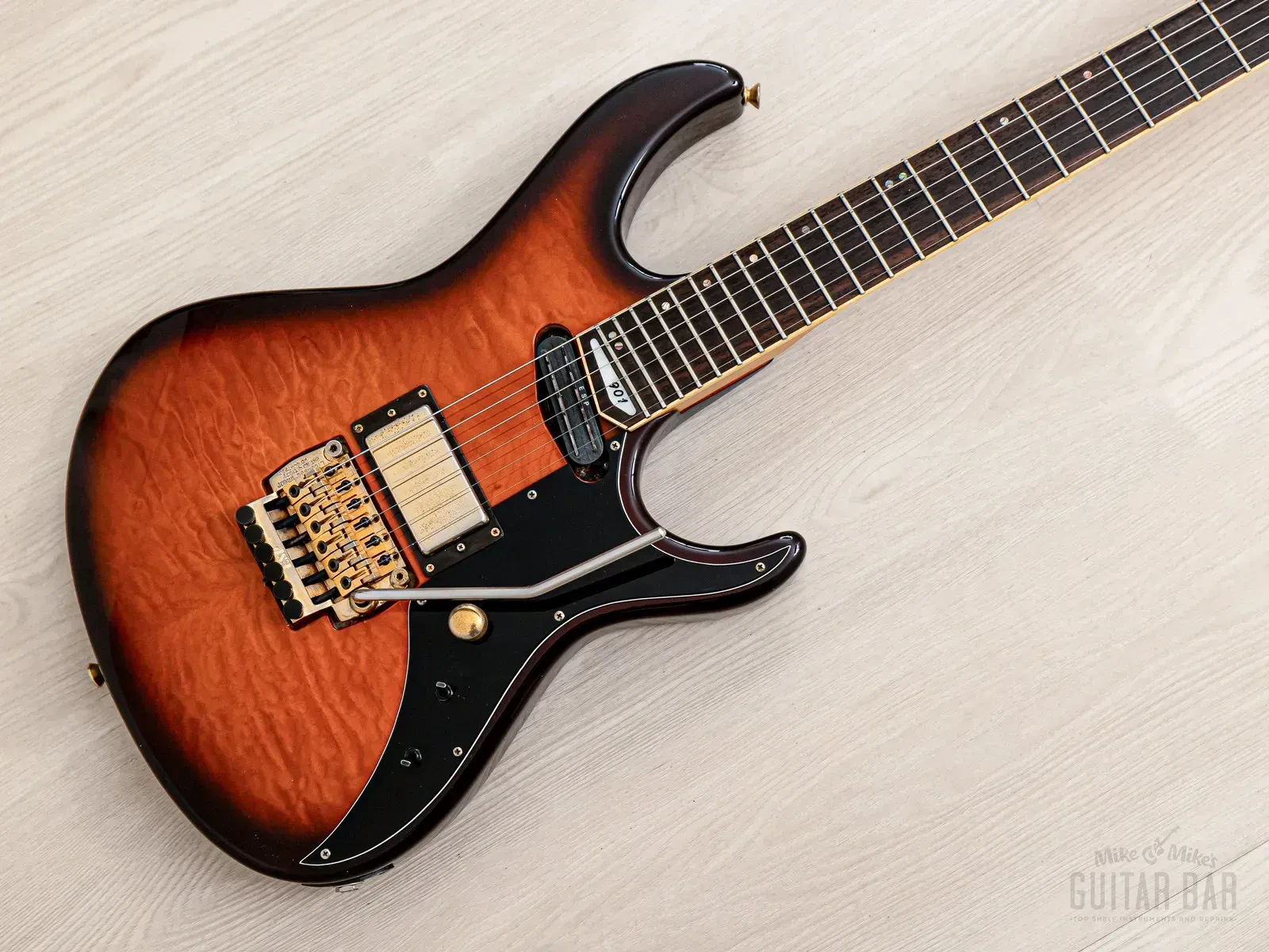 Б/У электрогитара Esp 901 Superstrat Sunburst с Floyd Rose, квилтовый кленовый топ