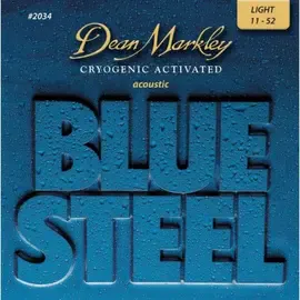Комплект струн для акустической гитары Dean Markley DM2034 Blue Steel, латунь, 11-52