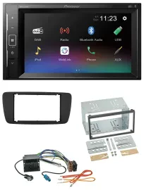 Pioneer DAB MP3 2DIN Bluetooth USB Autoradio für Seat Ibiza ab 08 nitschwarz