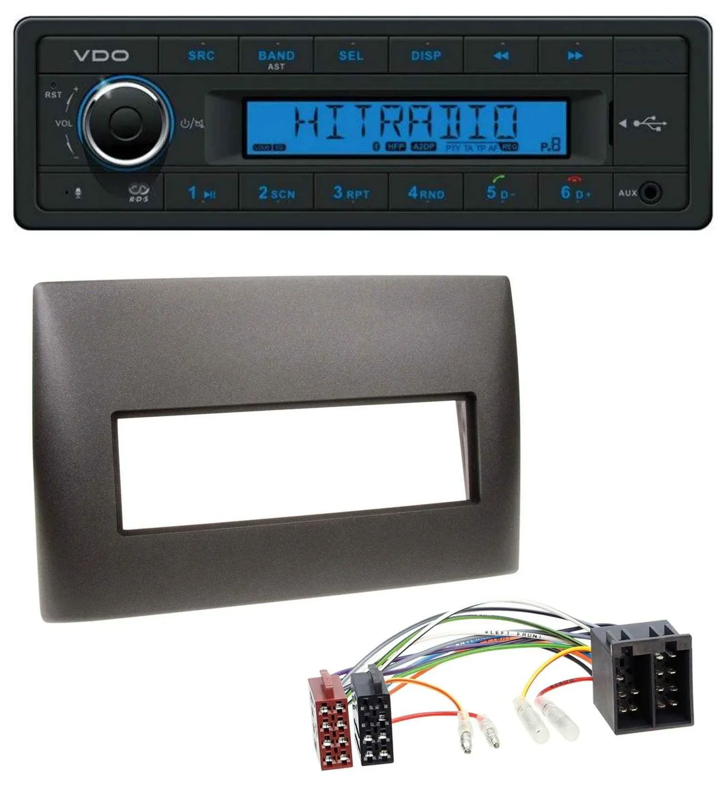 VDO AUX Bluetooth USB MP3 Autoradio für Fiat Stilo (192, 2001-2008)