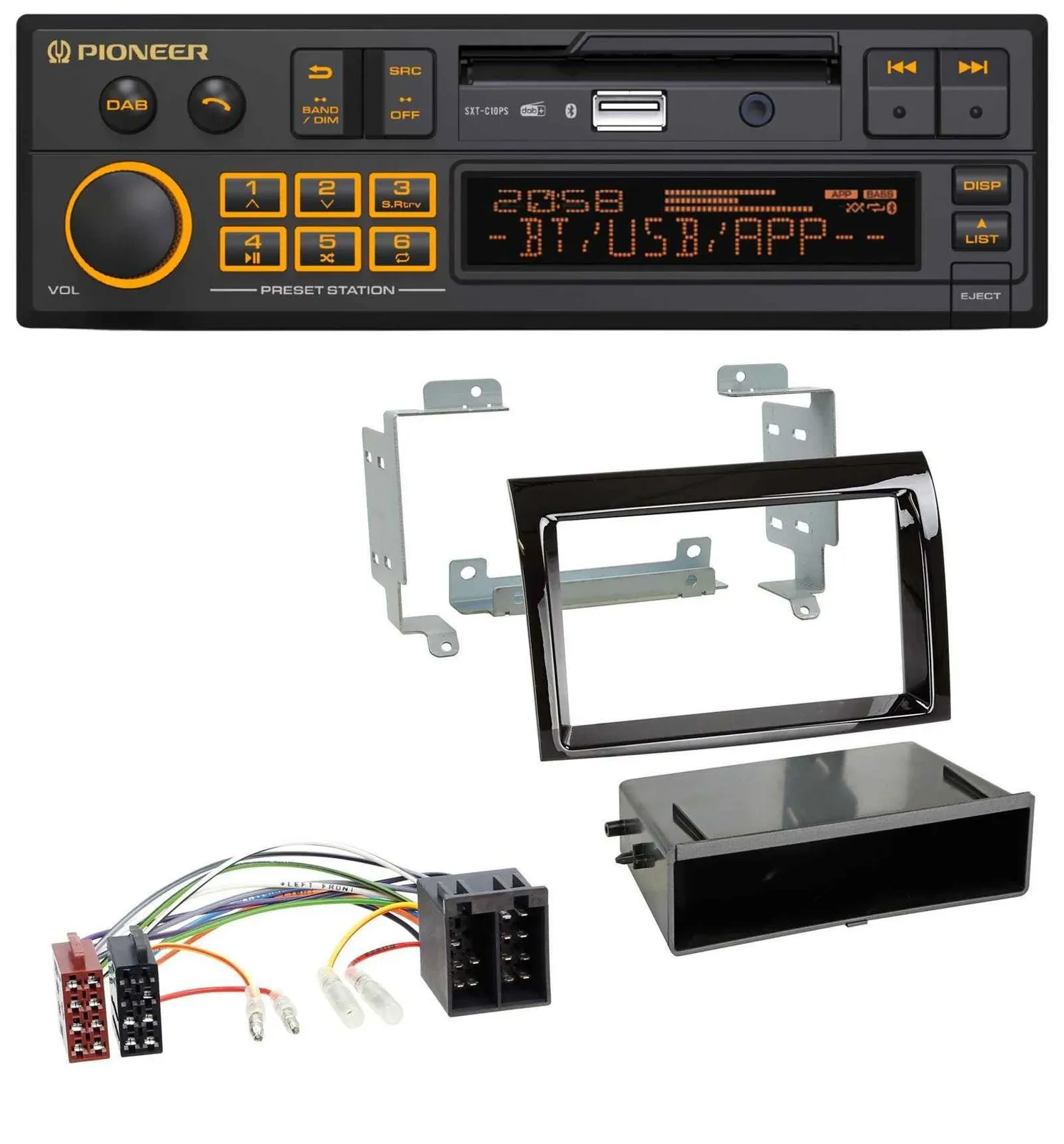 Pioneer DAB MP3 USB Bluetooth Autoradio für Fiat Ducato (06-10) - piano