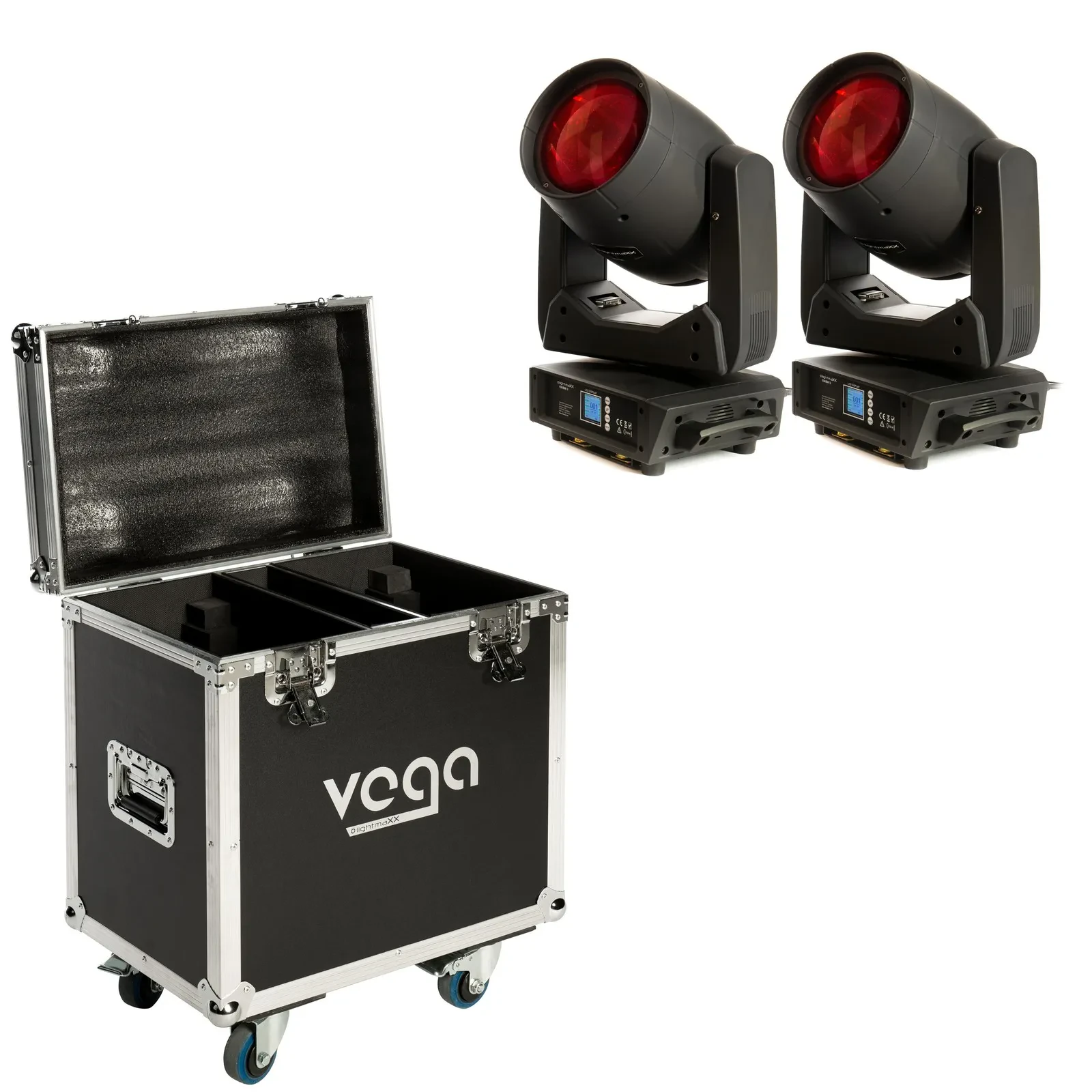 LED Moving Head Set 100W, Beam Light mit Gobo-Rotation, Farbrad, Prisma, DMX 19