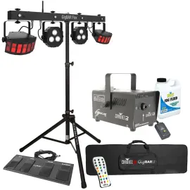 Chauvet DJ GigBar Flex Pack-n-Go Effect Lighting System + Stand + Fog Machine