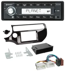 Continental USB MP3 AUX 1DIN Autoradio für Kia Rio UB ab 2015 piano-schwarz