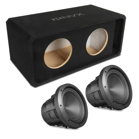 Сабвуфер для авто NVX NE102P 10", фазоинверторный, слот-порт, корпус МДФ 3/4", двойной корпус под 2x10"