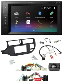 Pioneer DAB Lenkrad 2DIN Bluetooth USB Autoradio für Kia Rio UB 11-15 schwarz