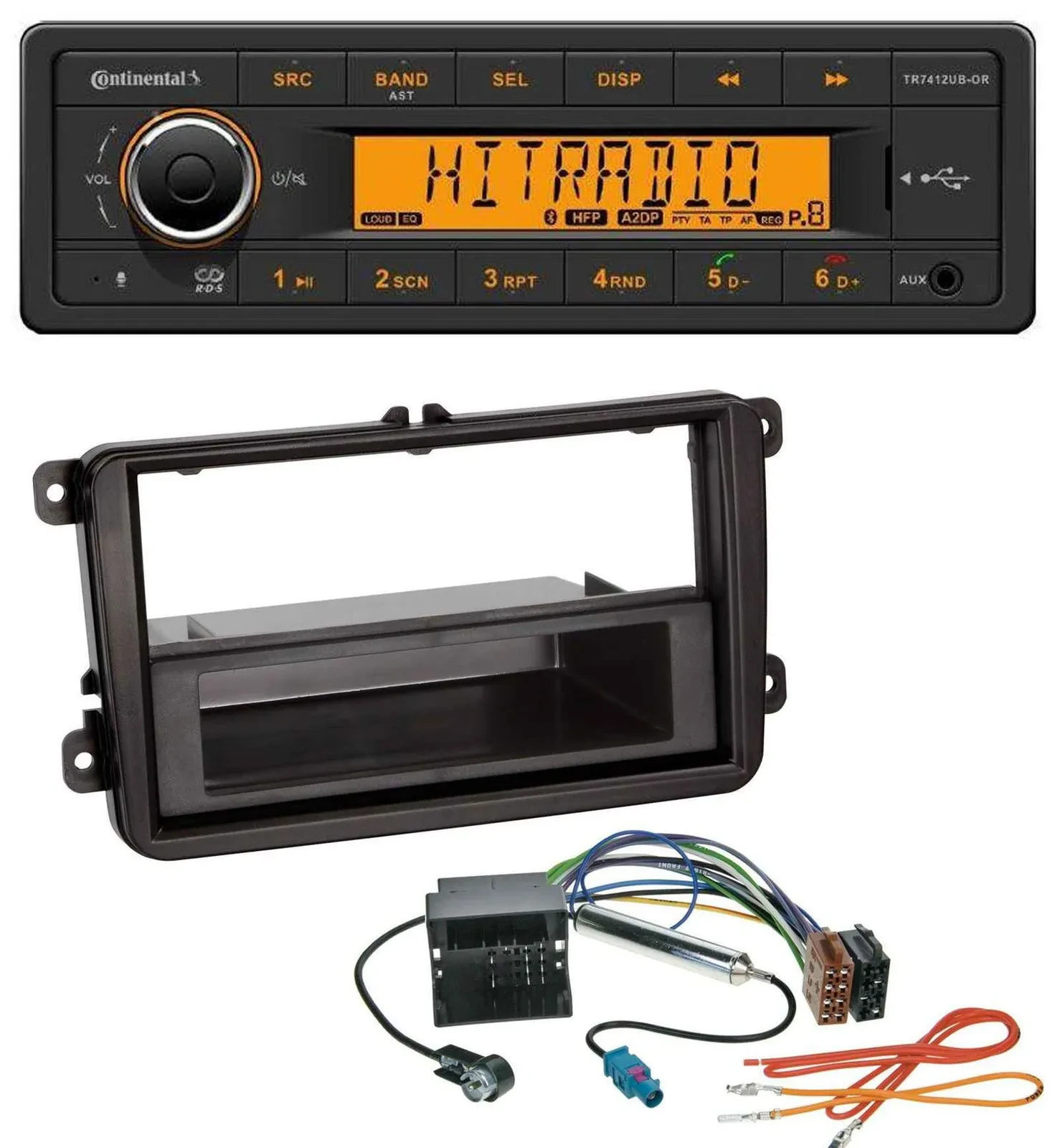 Continental MP3 Bluetooth AUX USB Autoradio für VW Sharan ab 10 Tiguan ab 07 Tou