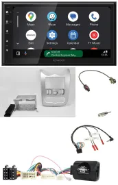 Kenwood DAB Bluetooth USB Lenkrad 2DIN Autoradio für Dacia ab 2012 hellsilber