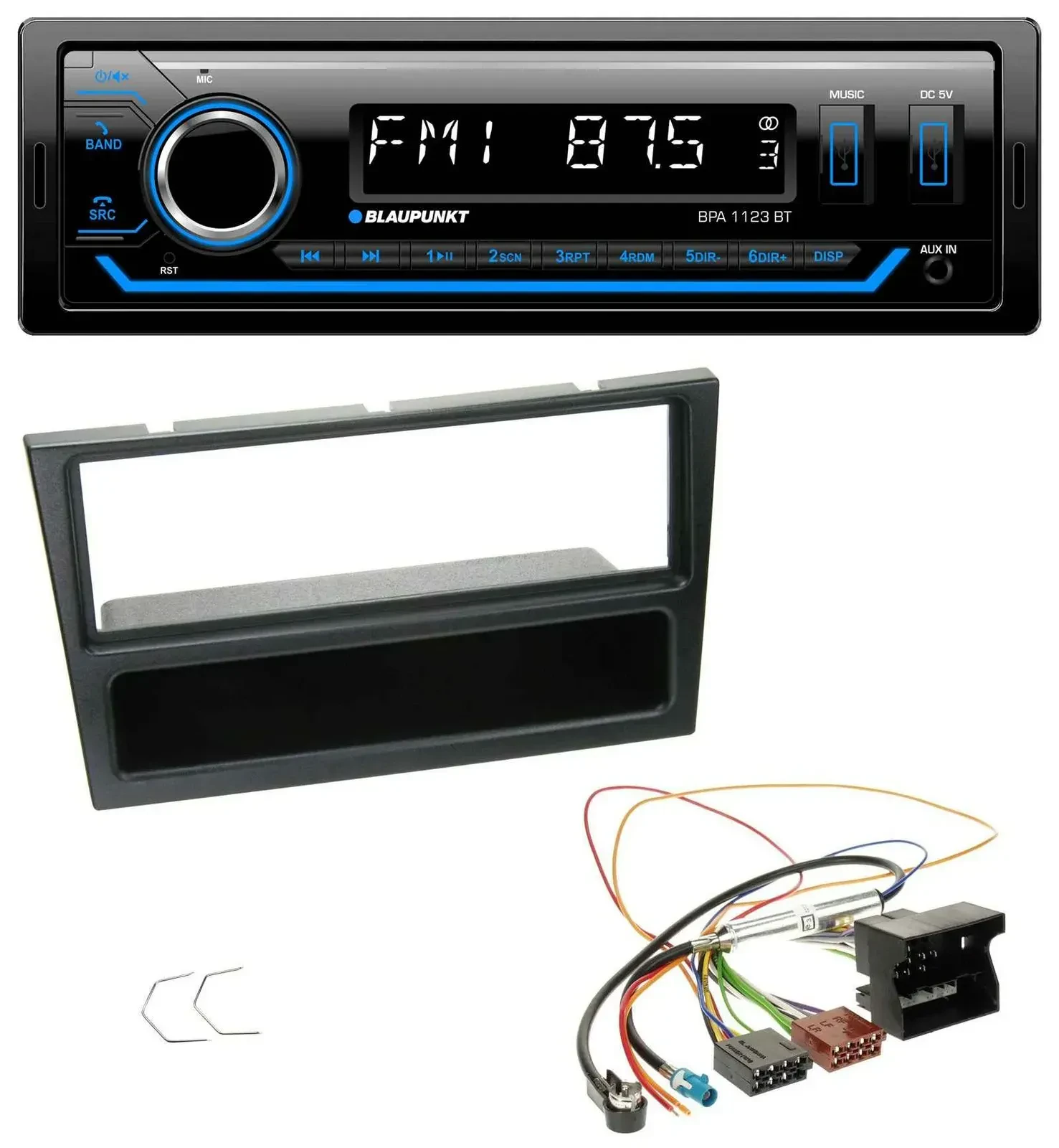Автомагнитола Blaupunkt MP3 Bluetooth USB AUX для Opel Agila/Combo/Corsa C/Omega B/V