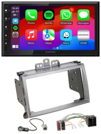 Kenwood MP3 USB DAB 2DIN Bluetooth Autoradio für Hyundai i20 2009-2012 silber