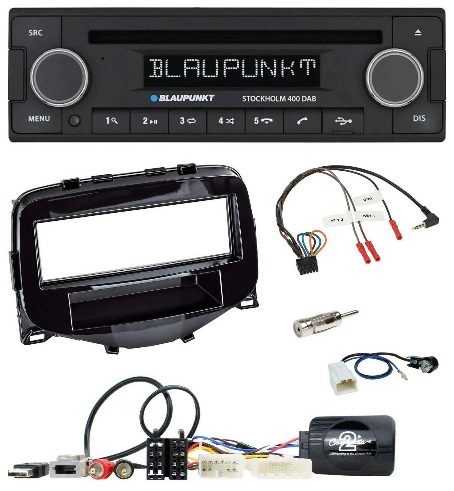 Автомагнитола Blaupunkt Bluetooth DAB CD USB для Toyota Aygo 2014–2021
