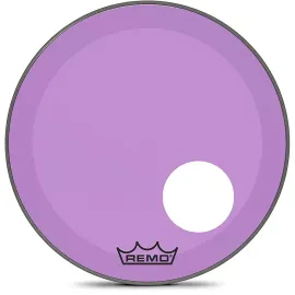 Remo Powerstroke P3 Colortone Purple Resonant Bass Drum Head 5" Offset Hole 20"