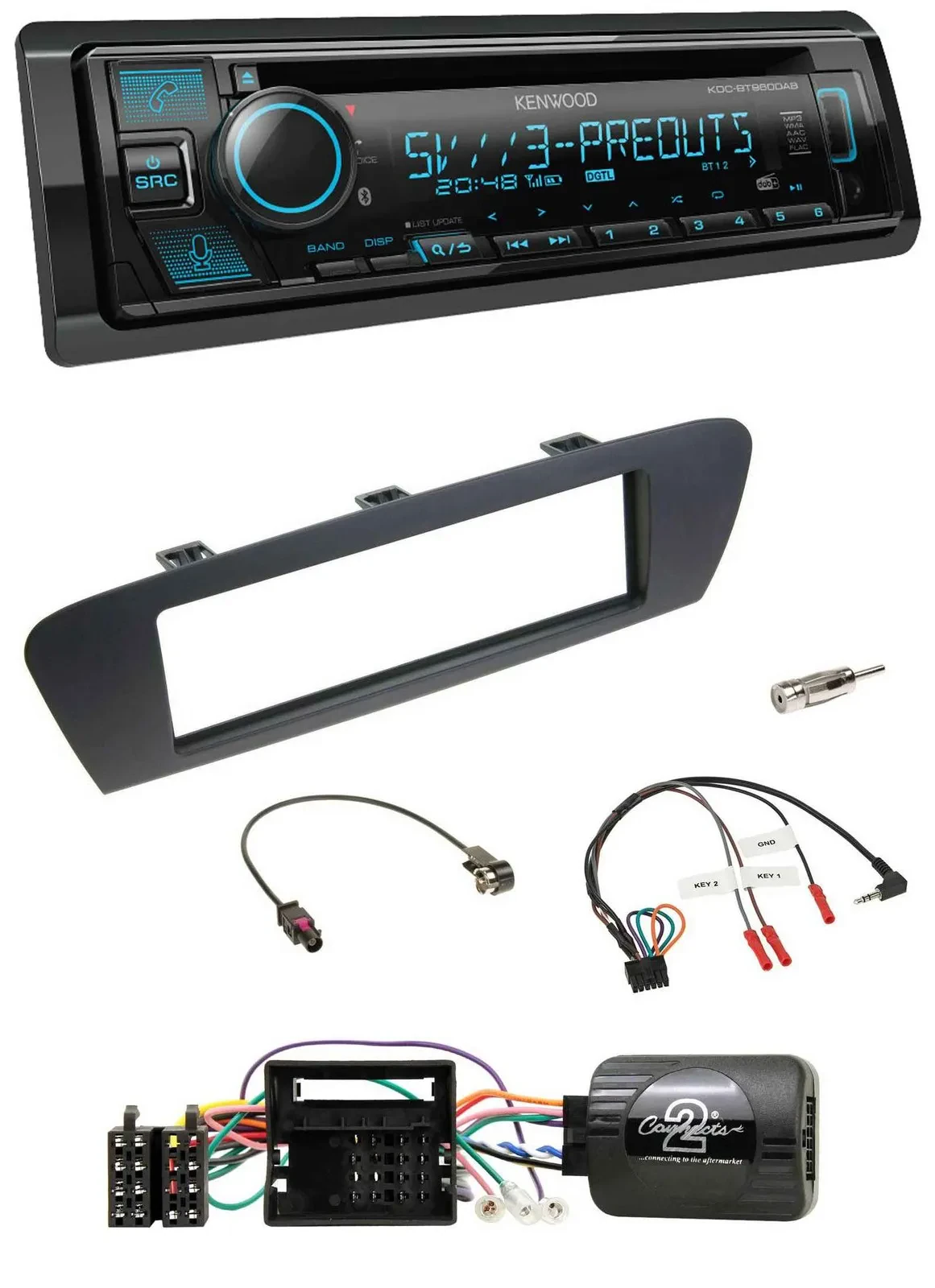 Kenwood Bluetooth USB CD Lenkrad DAB Autoradio für Renault Grand Scenic ab 2009