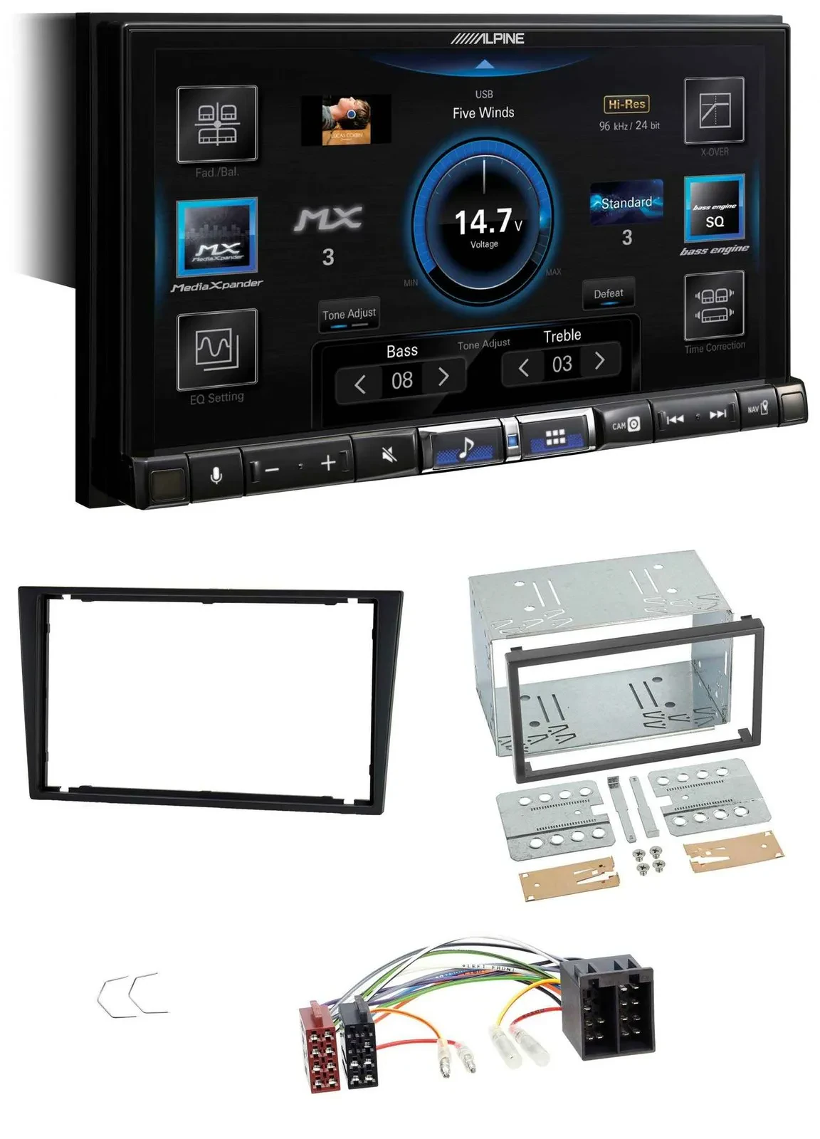 Alpine DAB 2DIN USB Bluetooth MP3 Autoradio für Opel Corsa C Meriva Signum Vectr